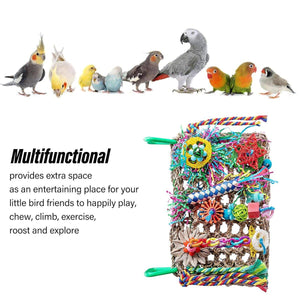 Parrot Bite Toy Grass Net Color Braided Tube Luffa Grass Silk Paper Bite Toy Cage Landscape Cross-border