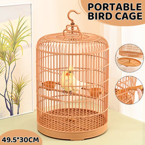 Elegant Portable Luxury Bird Round Cage for Small to Medium-Sized Birds