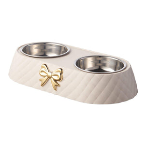 Stainless Steel Double Pet Bowl Non-Slip Anti-Knock Dog Cat Feeder