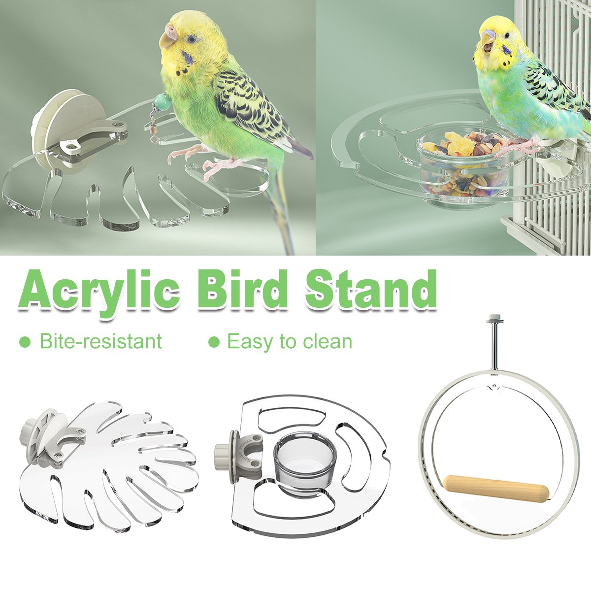 Premium Acrylic Bird Stand Parrot Stand Bird Toys