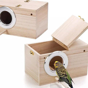 Wooden Bird Breeding Nest Box Bird House