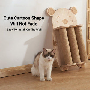 Vertical Sisal Cat Scratching Board Solid Wood