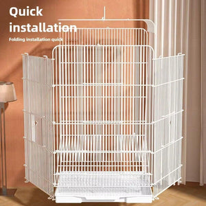 Spacious Metal Bird Cage for Parakeets & Finches Easy to Clean Design