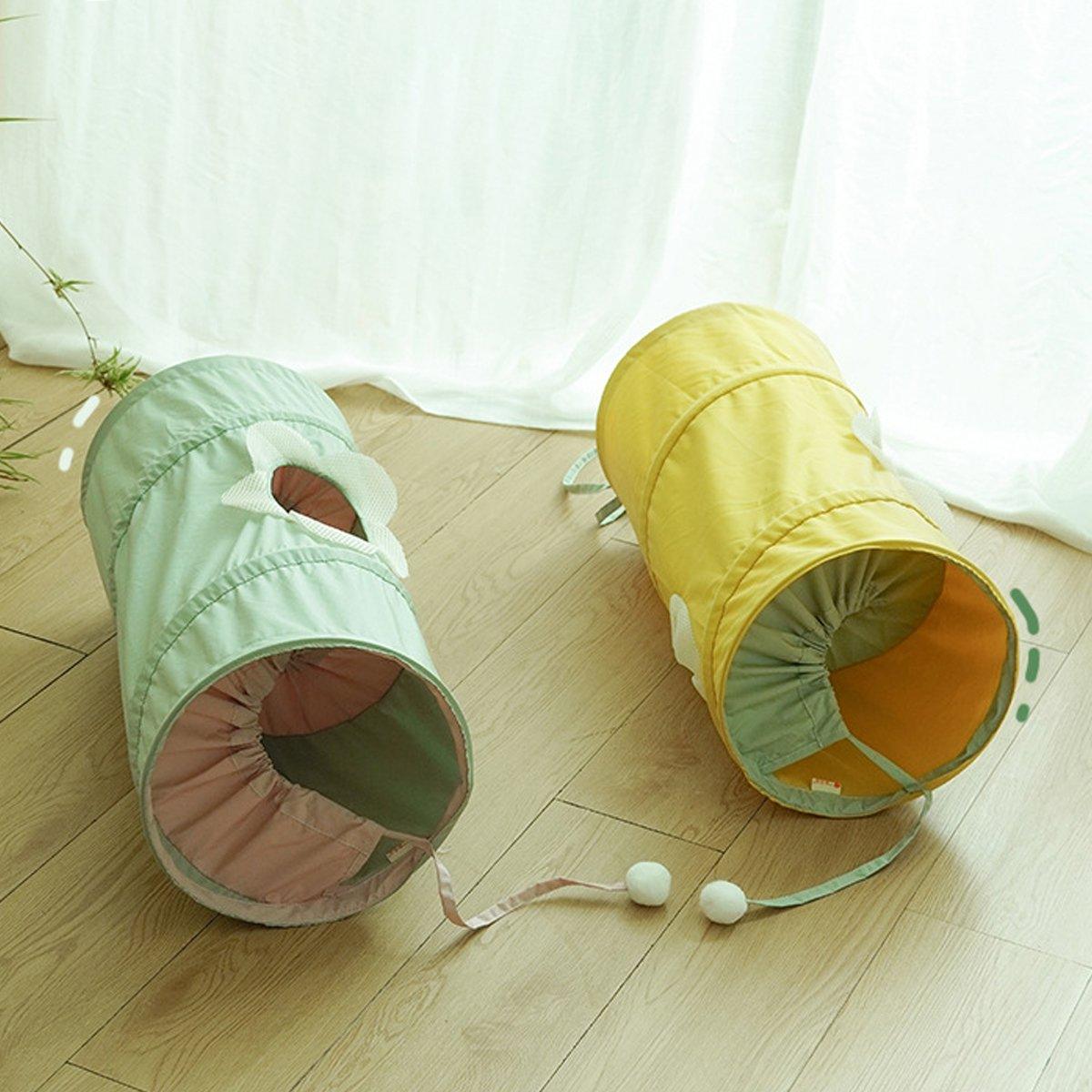 Spiral Folding Cat Play Tunnel Cooling Fabric Tunnel for Cats