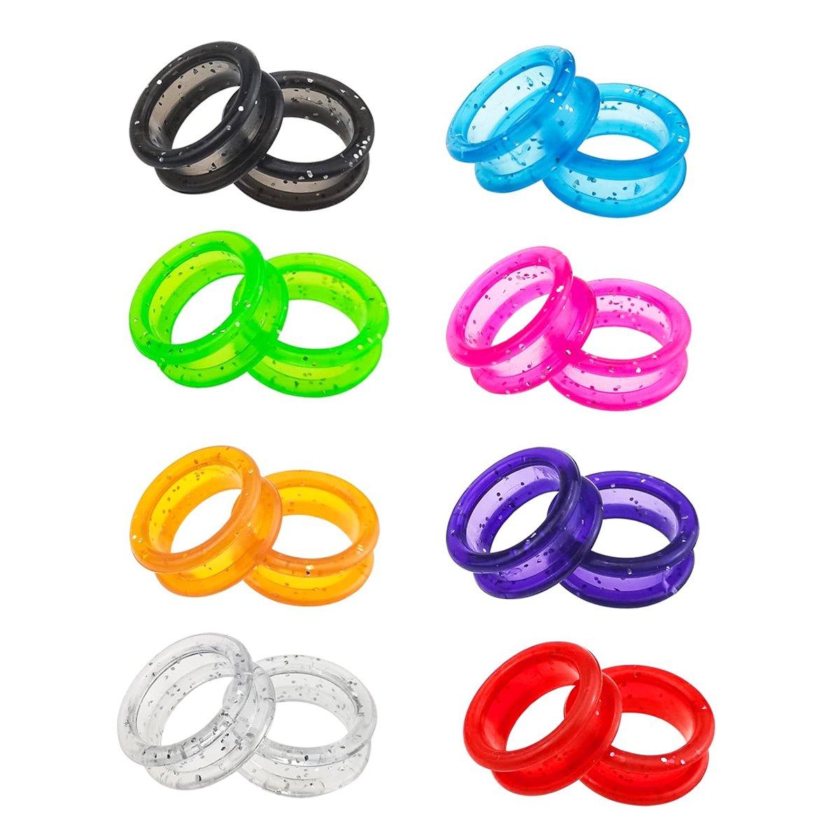 16pcs Dog Grooming Scissors Soft Silicone Finger Rings Insert Finger Protector