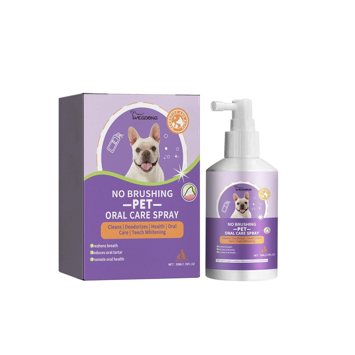 Pet Dental Spray for Dogs and Cats Breath Freshener Odor Remover Oral Cleaner