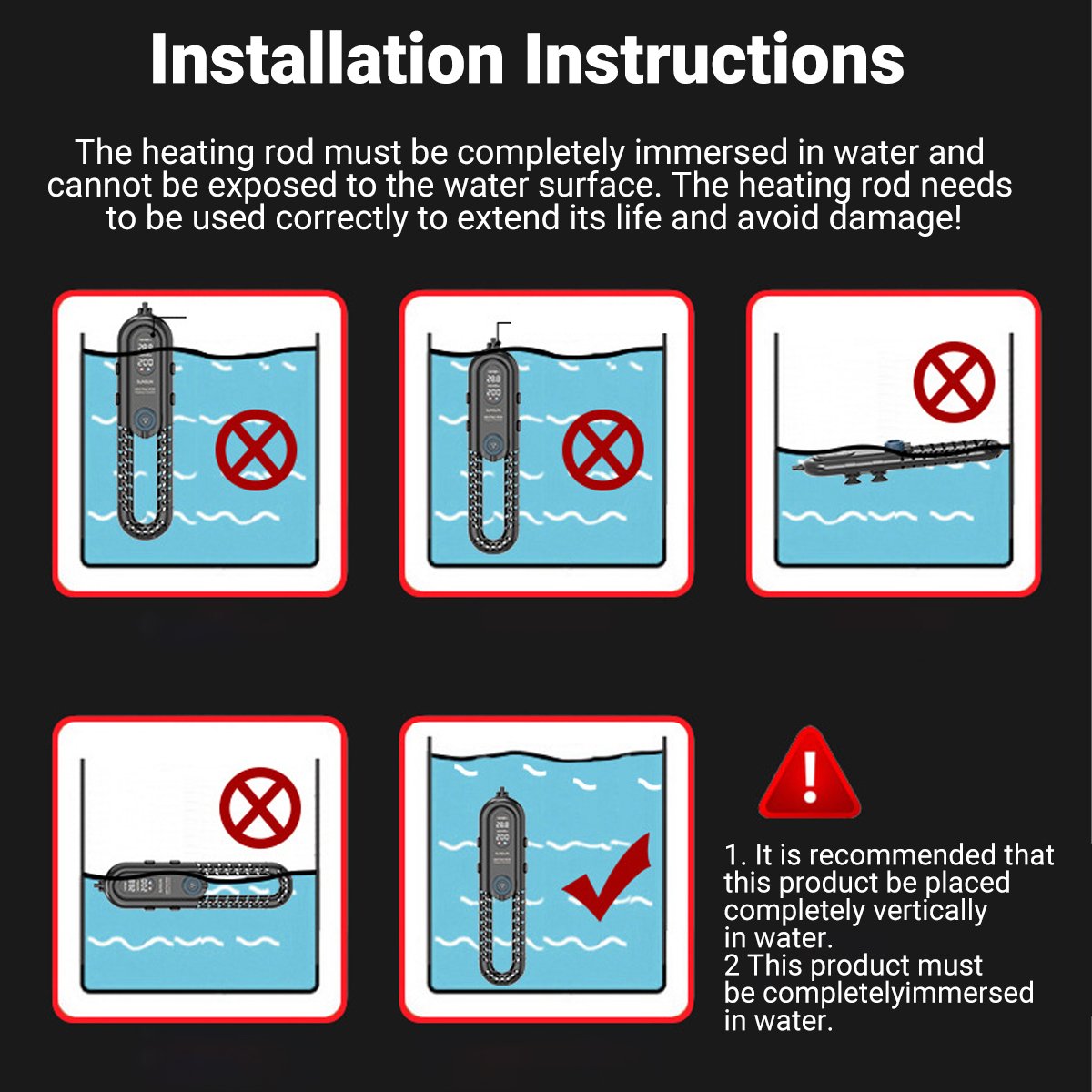 Fish Tank Heating Rod Automatic Constant Temperature Aquarium Heating Rod Power-saving Explosion-proof Heater