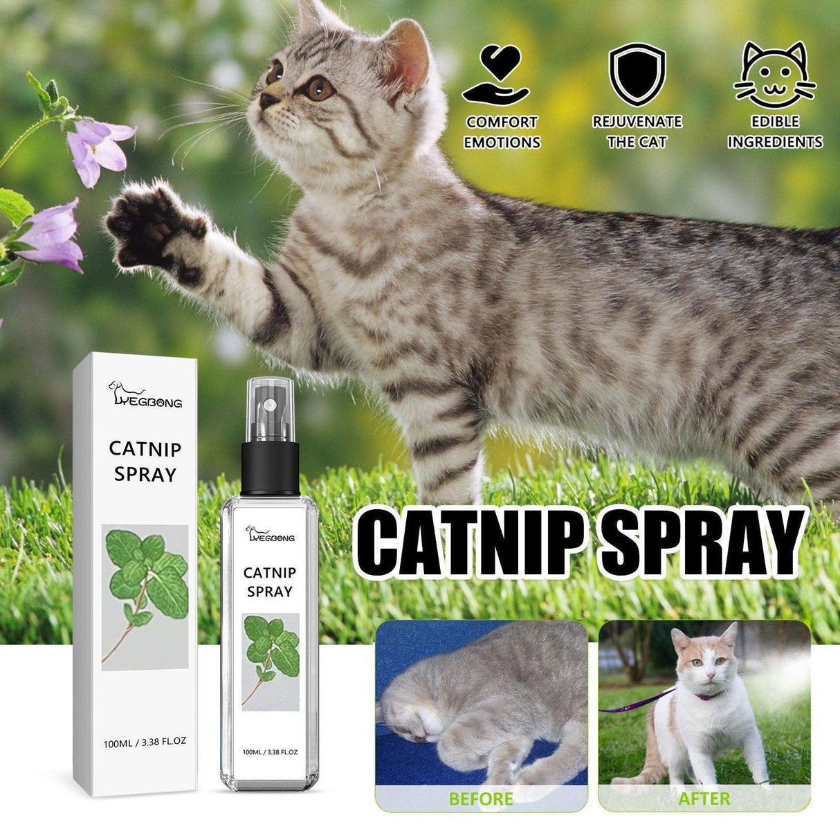 Catnip Spray Relieve Cats' Anxiousness Enhance Pet Vitality Health Care Spray