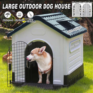 Dog Kennel Four Seasons Sunscreen Rainproof Outdoor Pet Shelter with Toilet