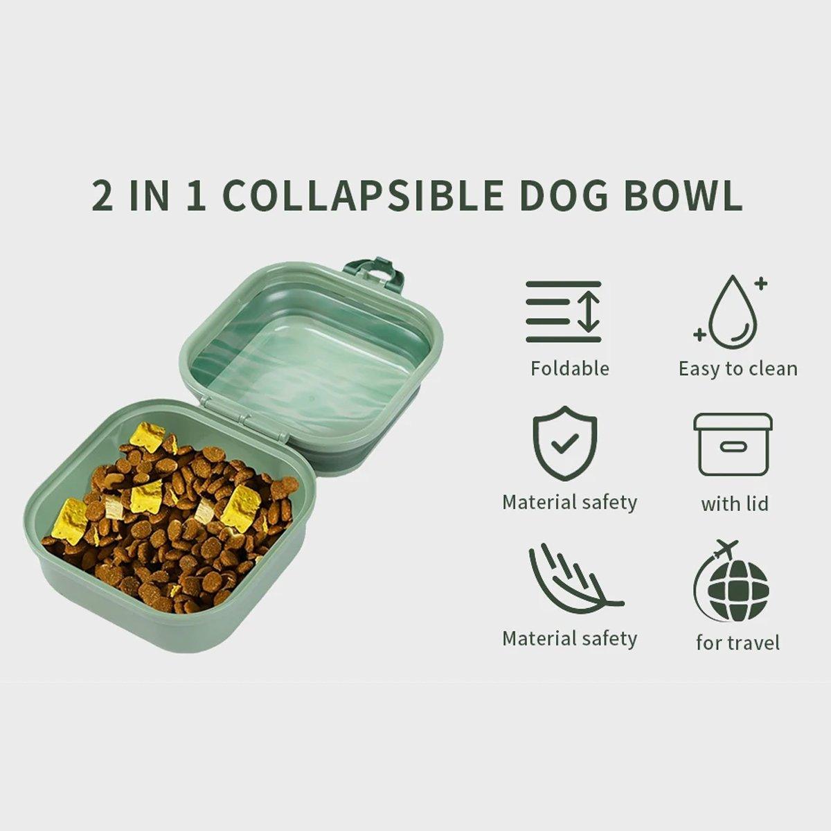 2-in-1 Collapsible Pet Food and Water Bowl Portable & Durable Design