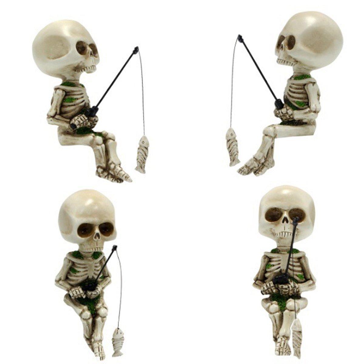 Skull Fishing Resin Ornament