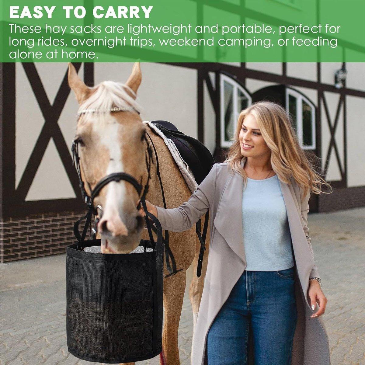 Durable Adjustable Horse Feeding Bag Slow Feed Hay Bag for Travel & Daily Use