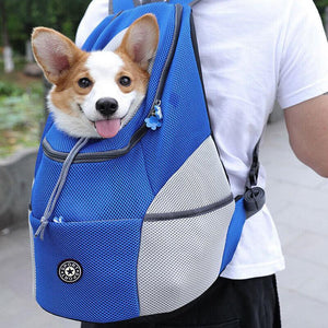 Dog Front Carrier Backpack Puppy Travel Mesh Pet Dog Carrier Backpack Blue