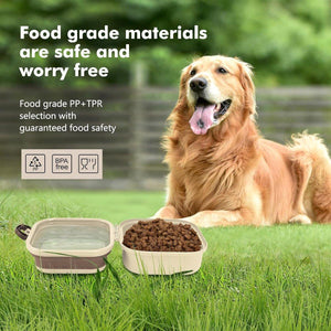 2-in-1 Collapsible Pet Food and Water Bowl Portable & Durable Design