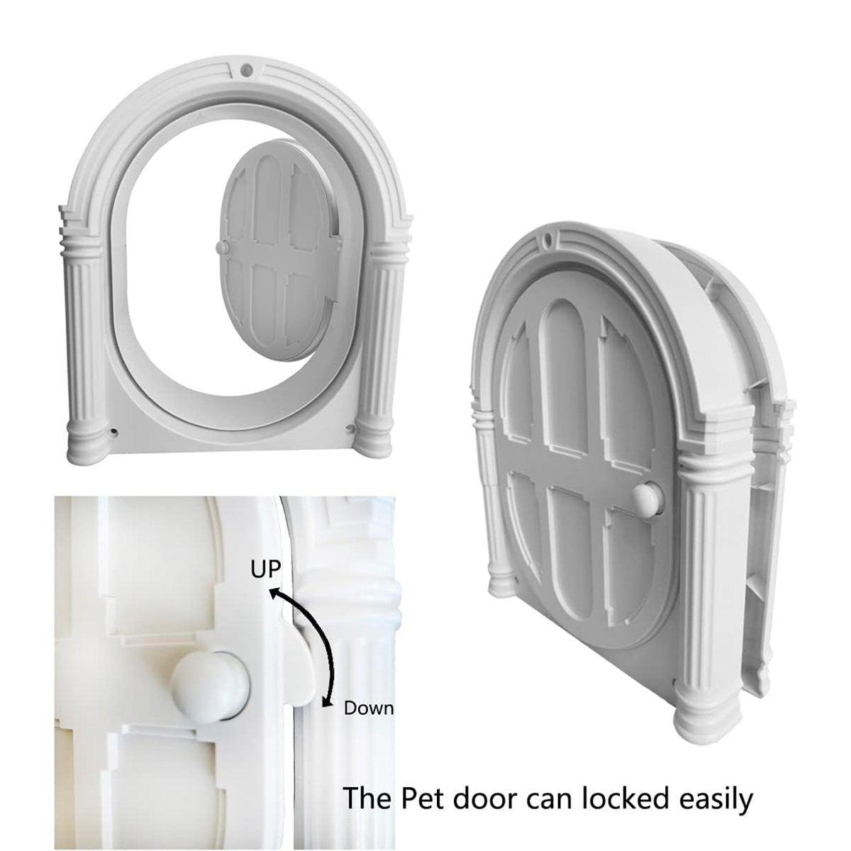 Stylish and Secure White Pet Door for Cats