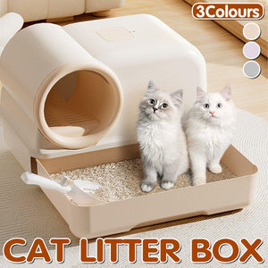 Fully Enclosed Cat Litter Box with Drawer Design Extra-Long Corridor & Leak-Proof