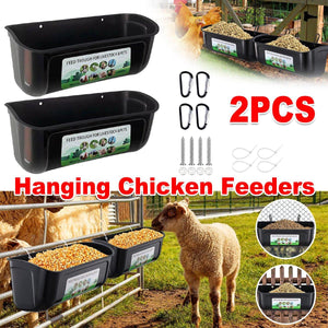 2Pcs Chicken Feeder Hanging Chicken Feeders Goat Feeder Hanging Feed Food Trough