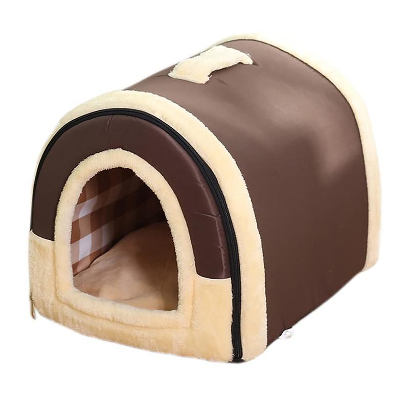 Pet Dog House Kennel Soft Igloo Beds Cave Cat Puppy Bed Doggy Warm Cushion Fold