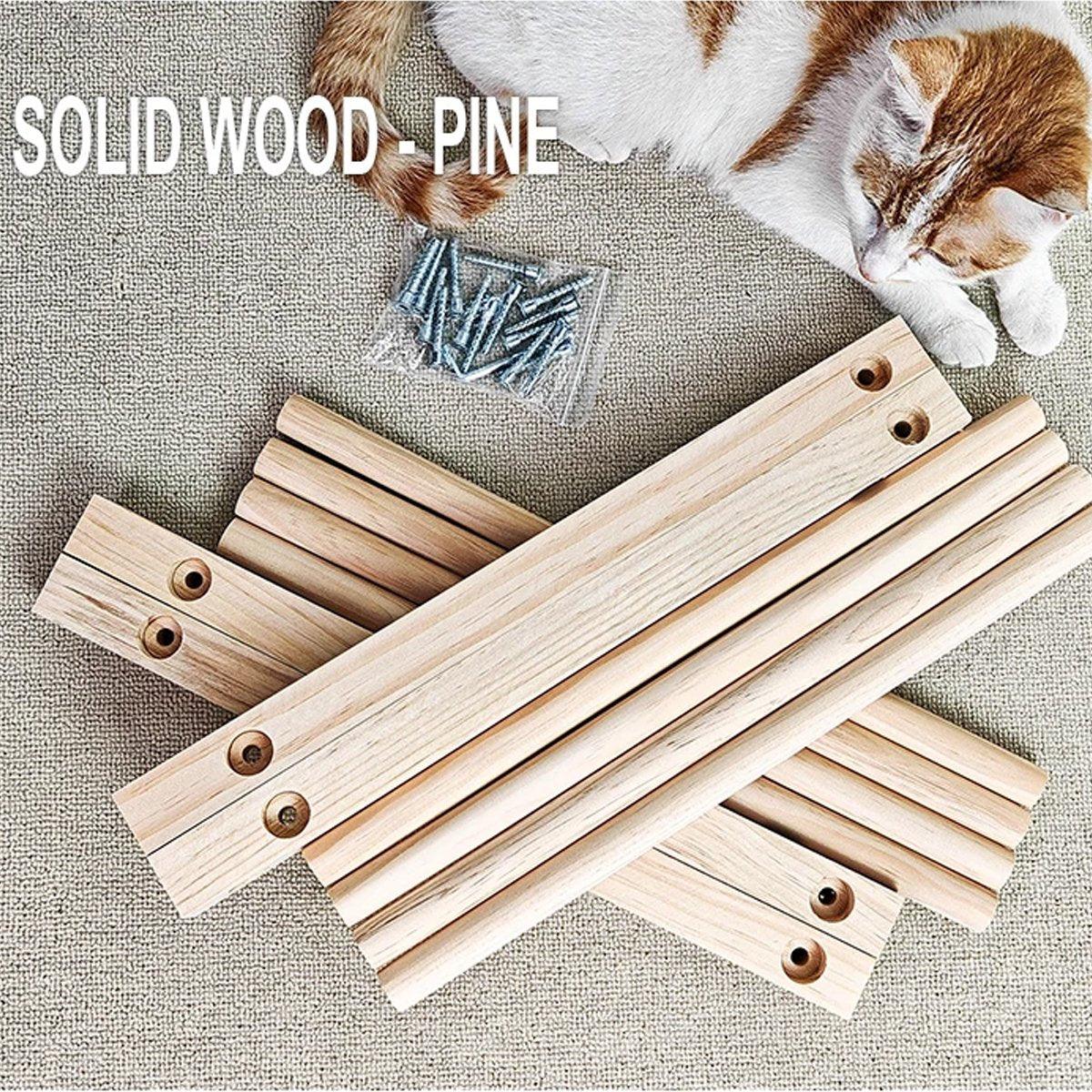 Solid Wood Dual-Layer Cat Hammock Cat Bed