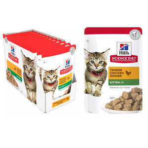 Hill's Science Diet Kitten Chicken Cat Food Pouches - Balanced Nutrition 85g*12