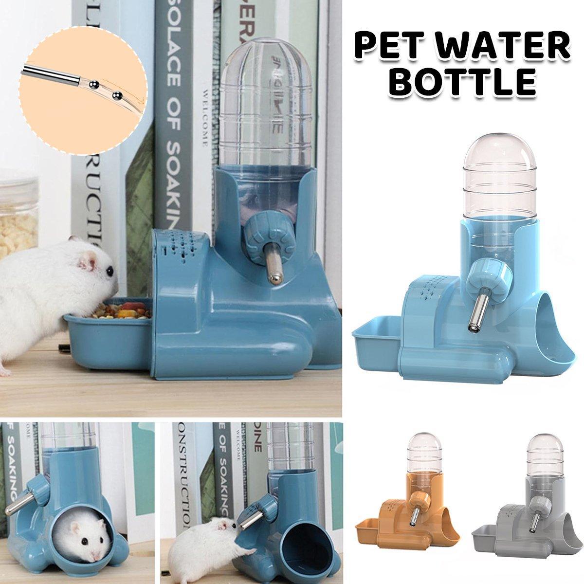 3-in-1 Pet Water Bottle - Hamster Food Bowl and Shelter