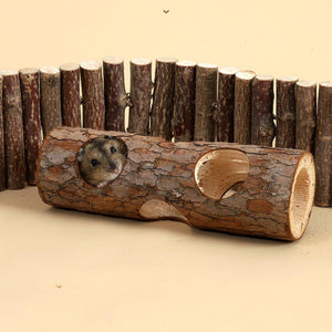 Premium Solid Wood Hamster Tunnel - Natural and Durable Chew Toy