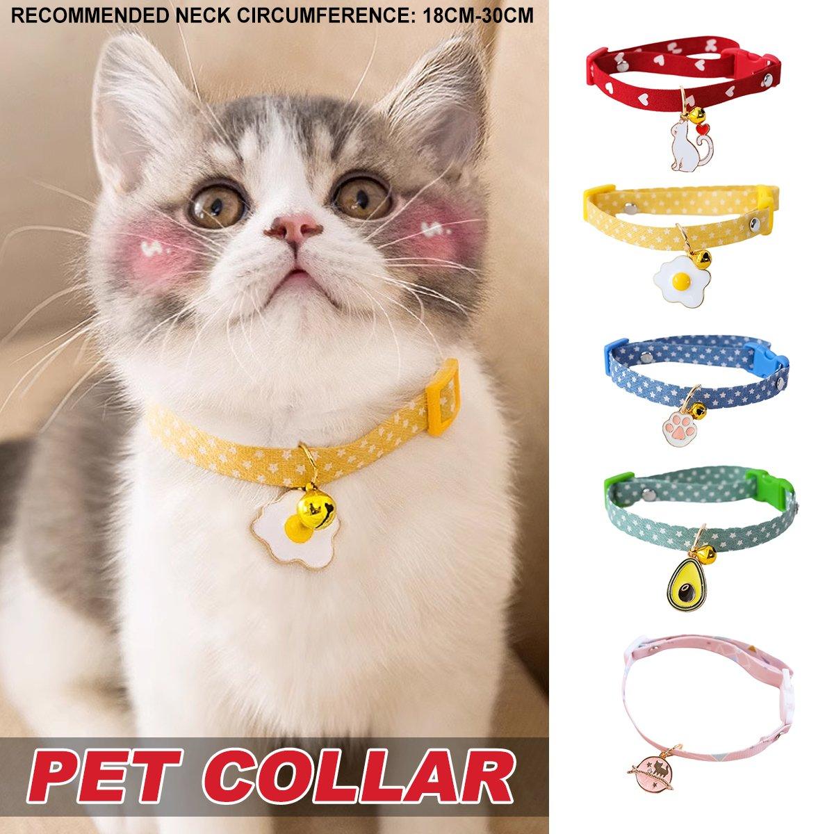 Adjustable Pet Collar with Safety Buckle Bell for Kitten and Dog Necklace