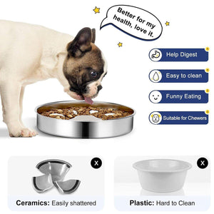 Cat Dog Pet Slow Food Bowl Non-Slip Feeding Dish for Cats Dogs Puppy Food Bowl