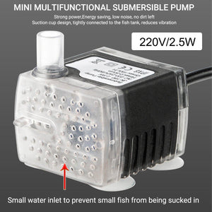 Fish Tank Filter Box 3in1 Oxygenating Wall Mount Built In Silent Water Purifier