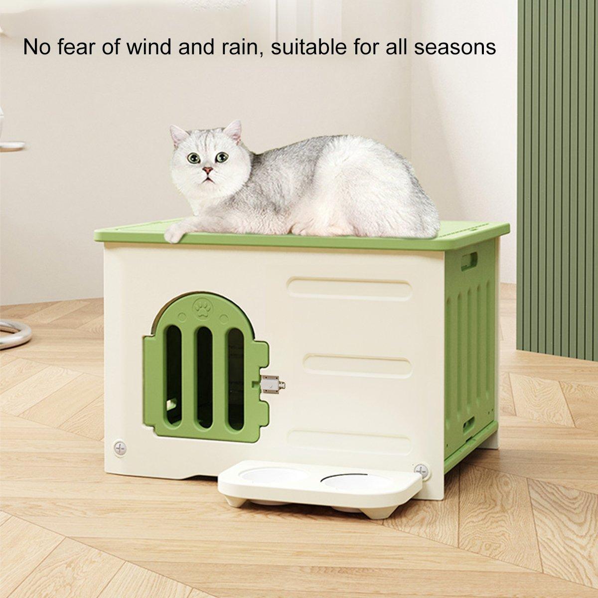 Weatherproof Cat Nest Dog House Outdoor Shelter for Small Pets Winter Protection