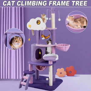 Starry Sky Cat Tree Durable Multi-Level Cat Tower with Sisal Posts