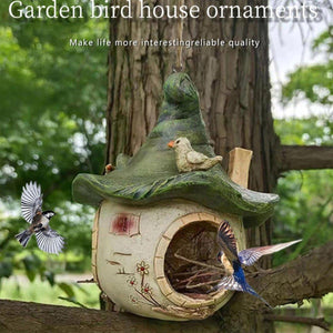 Creative Hanging Tree Hummingbird Warm Nest Outdoor Courtyard Resin Crafts Ornaments