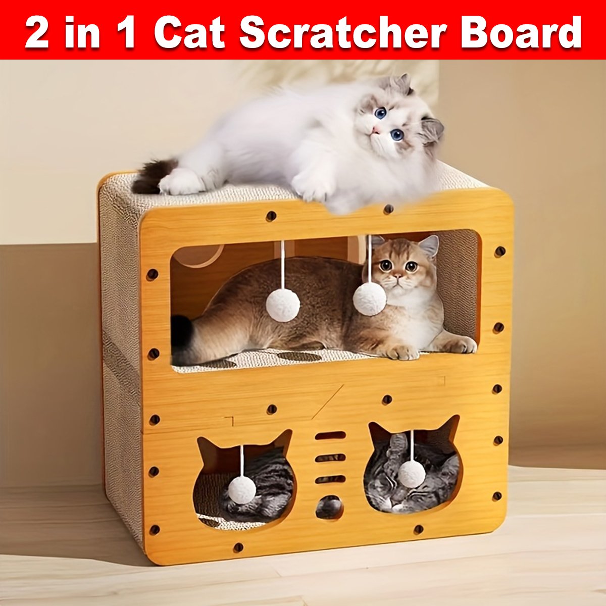 Wear-resistant Cat Scratch Board House Cat Climbing Tower Toy Nest