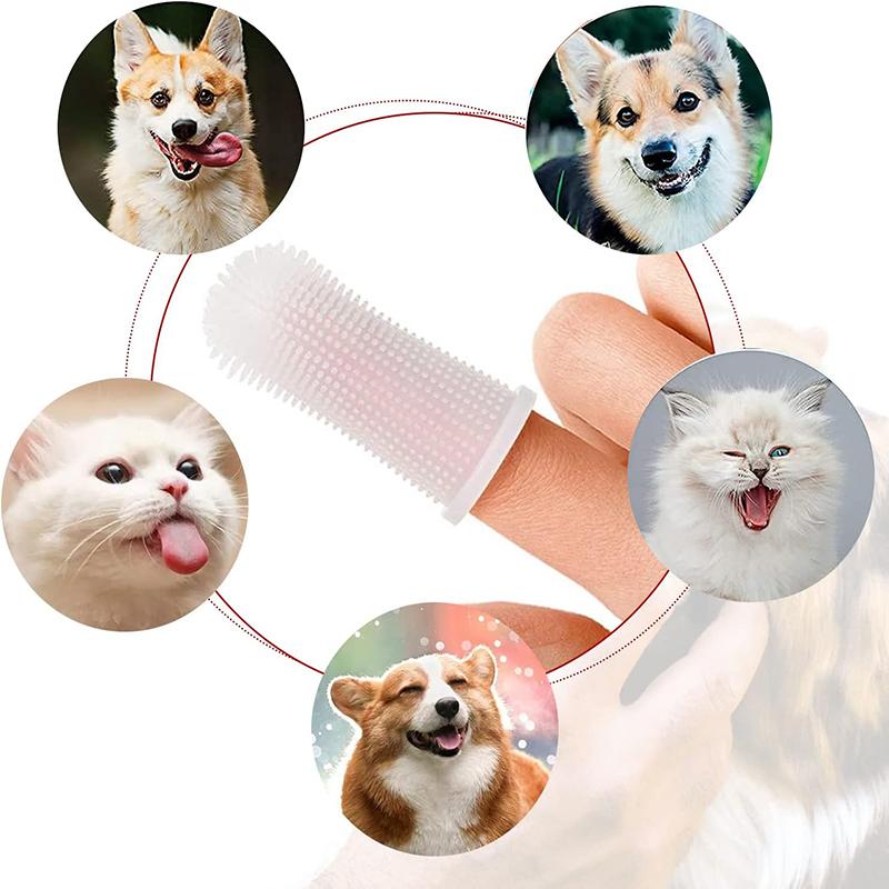 Dog Cat Super Soft Pet Finger Toothbrush Teeth Silicone Brush Care Cleaning