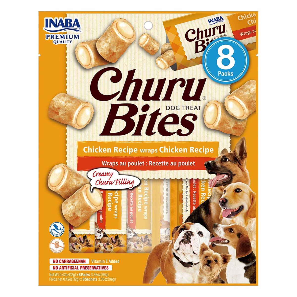 INABA Churu Bites Dog Treat Chicken Recipe 8x96g