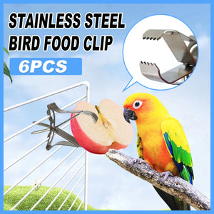 6X Fruit Pet Cage Accessories Bird Food Holders Clip Parrot Feeder Feeding Clamp