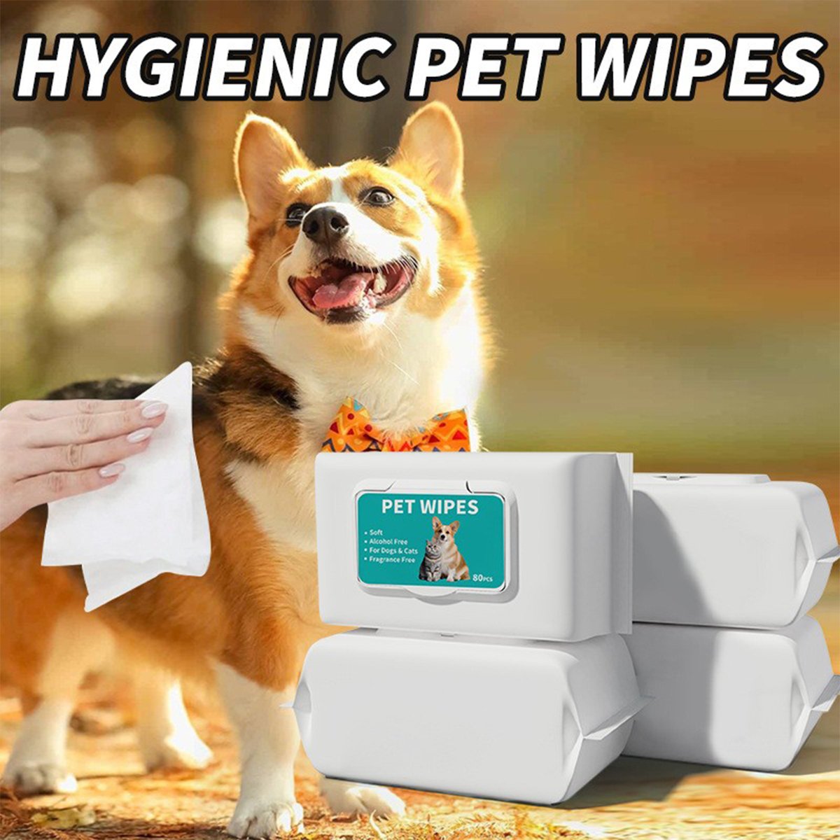 Gentle Ear Care Wipes for Healthy Ears Pet Ear Cleaning Wipes for Dogs and Cats