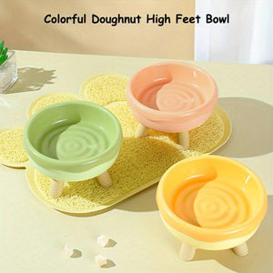 Cat Bowl Donut Cat Food Basin Anti-knock Drinking Bowl