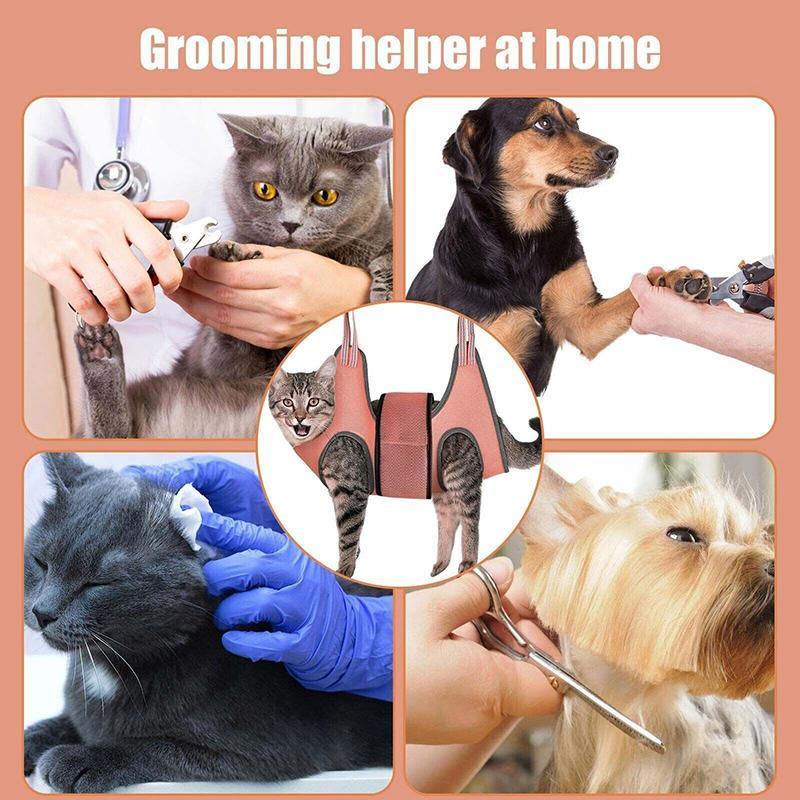 Small Pet Grooming Sling Hammock Dog Cat Restraint Bag Bathing Trimming Nail Care