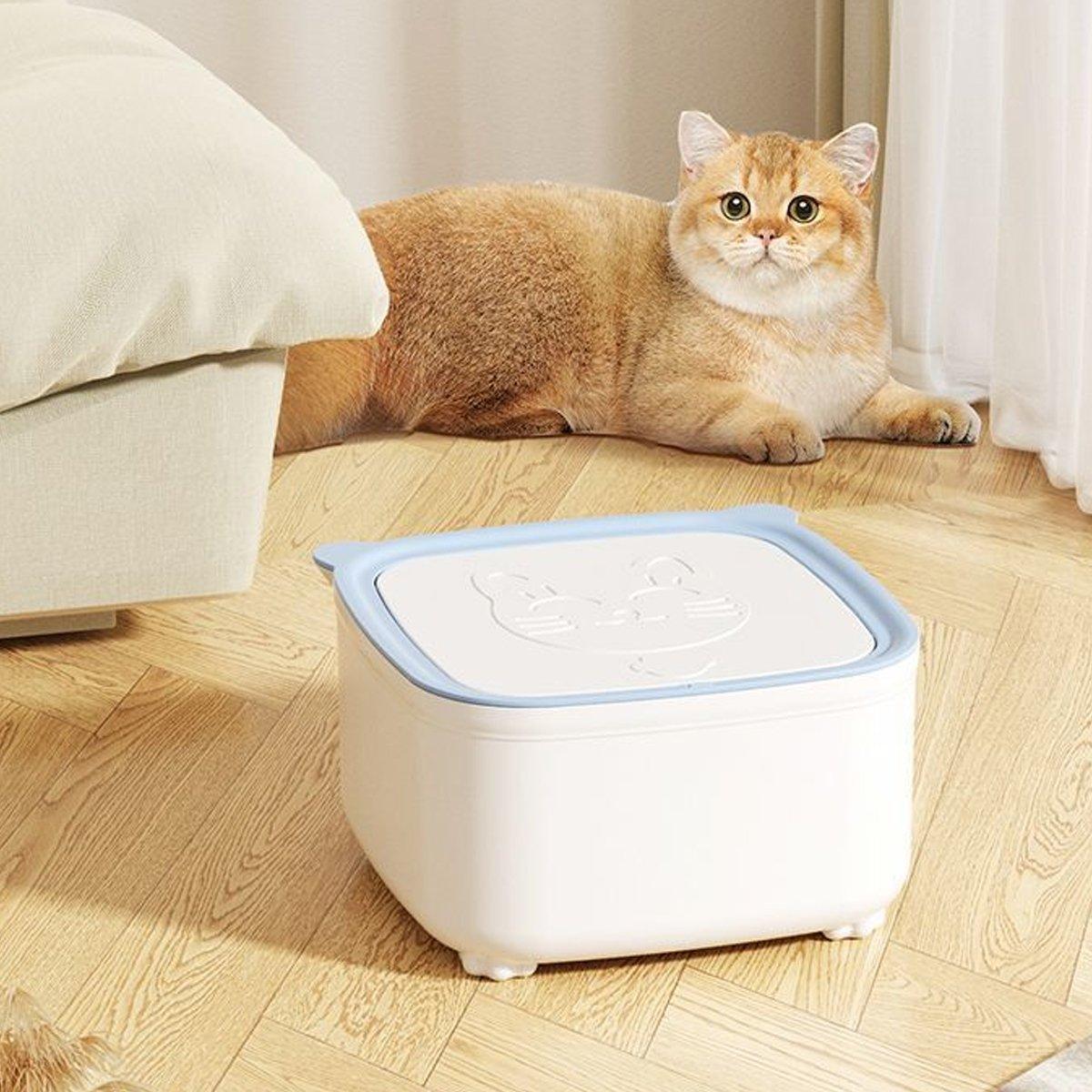 Compact Cat Trash Can with Flip Lid Deodorant & Odor Control Bin