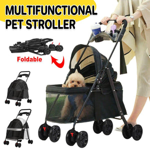 Compact Folding Pet Stroller Lightweight & Breathable