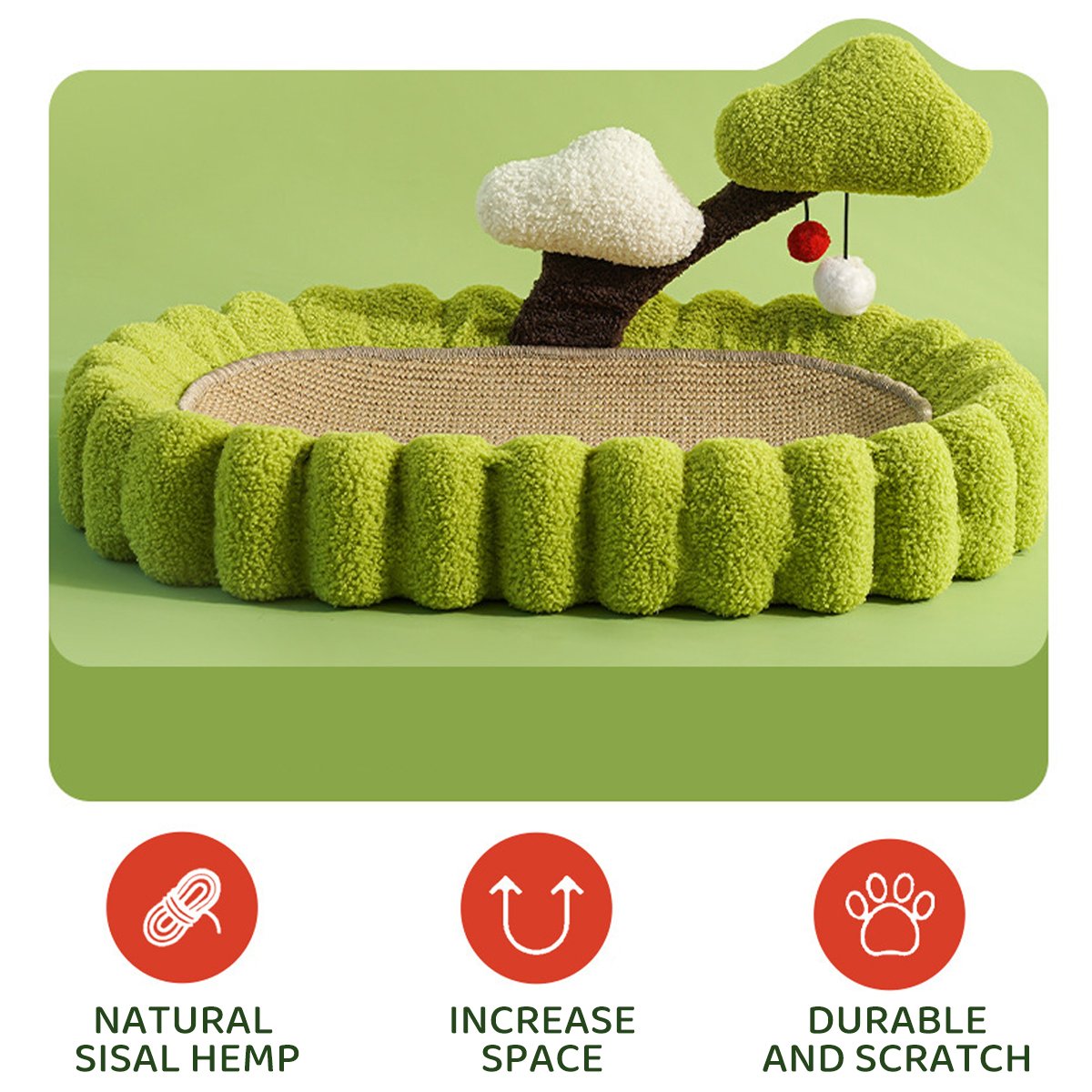 Durable Cat Scratching Bowl Mat Scratch Post Tree Cat Toy