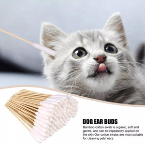 6 Inch Long Cotton Swabs of Medium and Large Pets Ears Cleaning