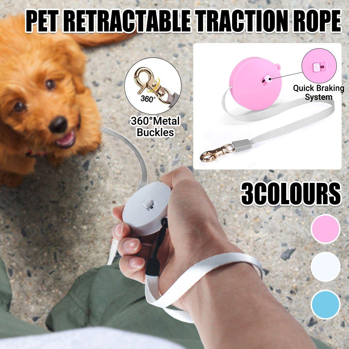 Pet Retractable Traction Rope Durable Dog Leash with 360° Buckle Easy Control