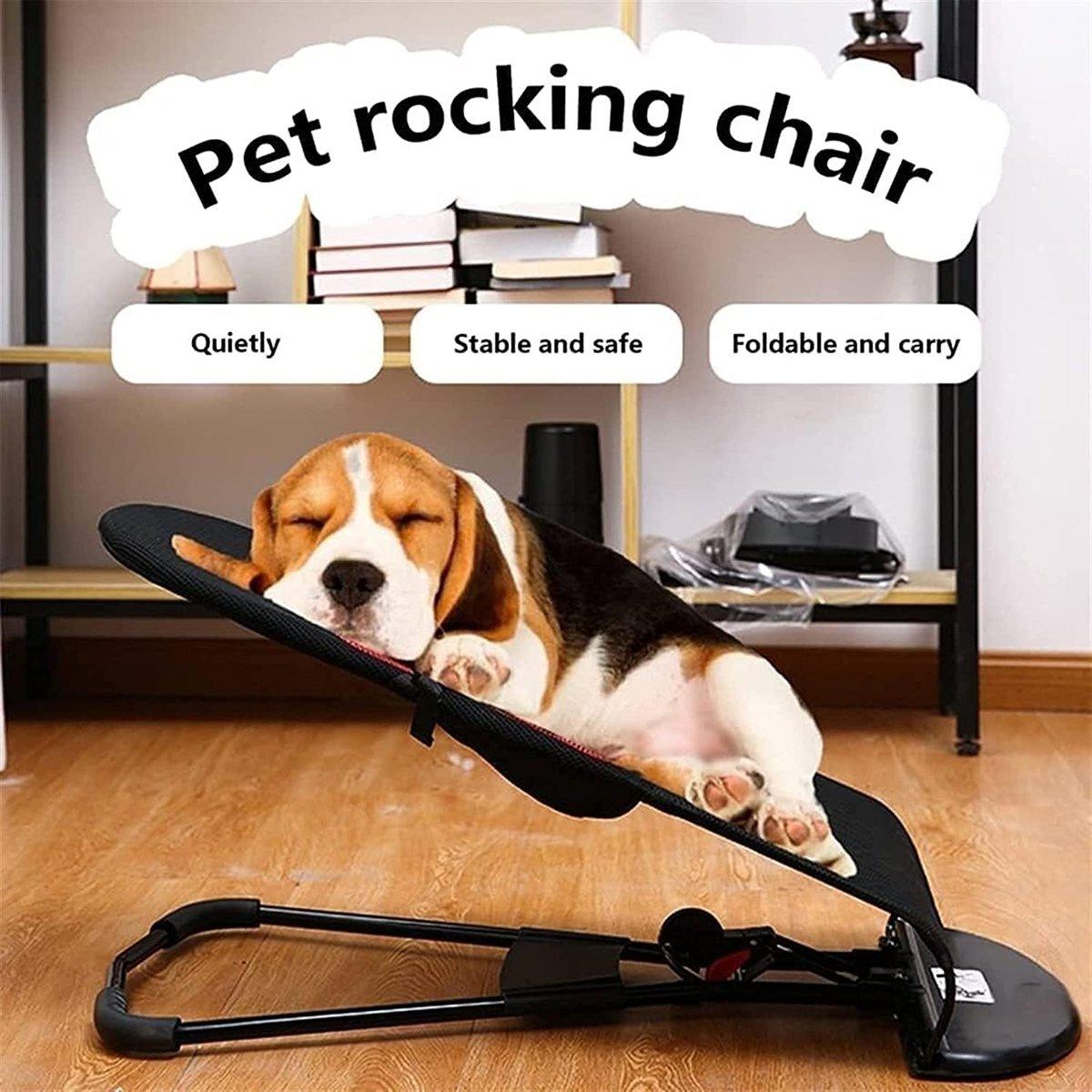 Foldable Pet Rocking Chair Portable & Comfortable Relaxation Seat for Dogs & Cats