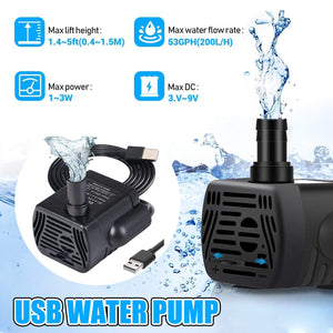 USB-1020 5V Mini Water Pump for Fish Tank Plant Growing DC Micro Water Pump