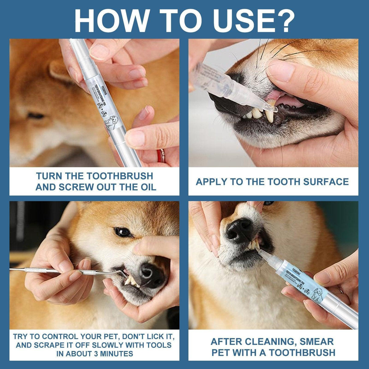 Teeth Brightening Pen for Dog Teeth Cleaning & Tartar Removal