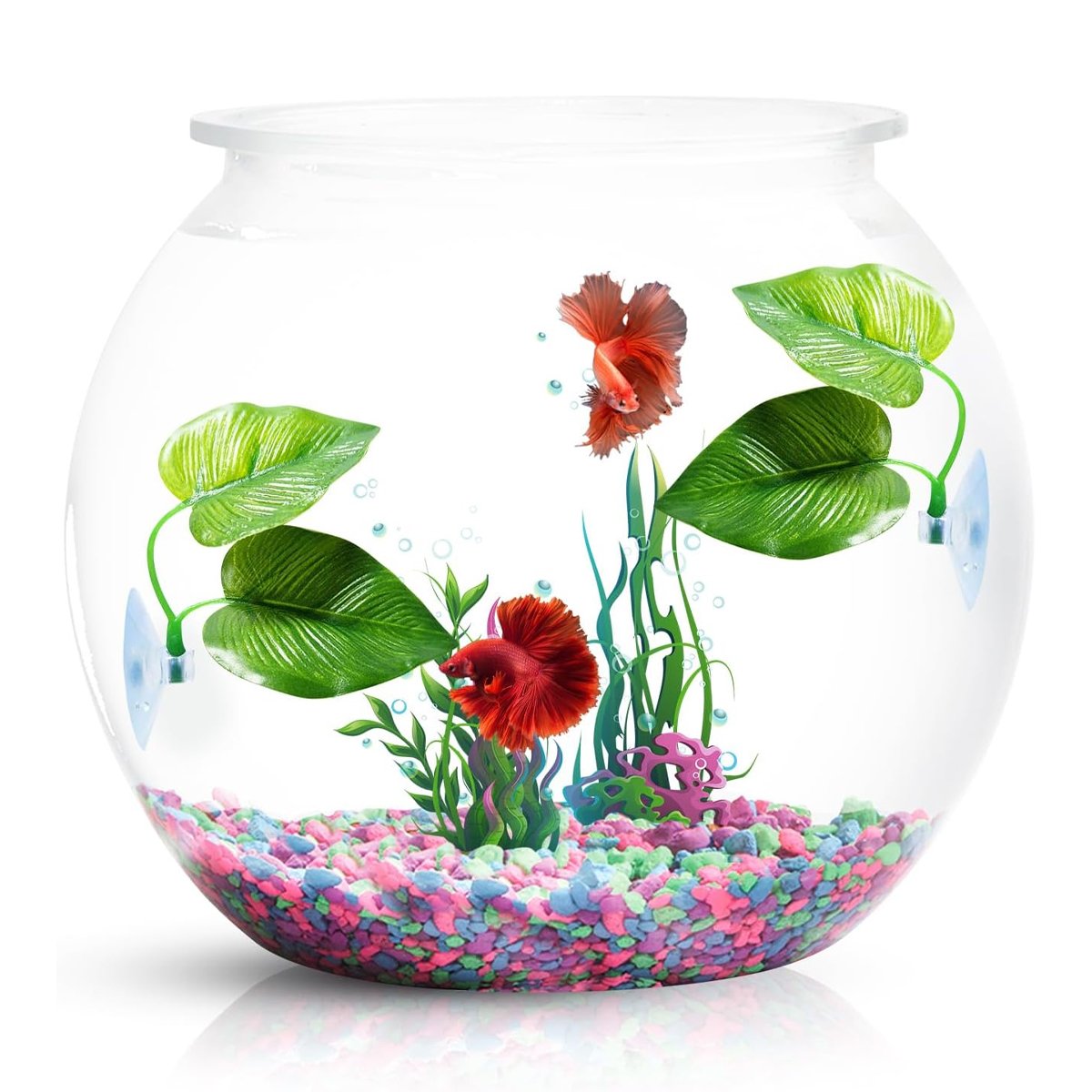 4pcs Artificial Betta Fish Leaves - Aquarium Decoration