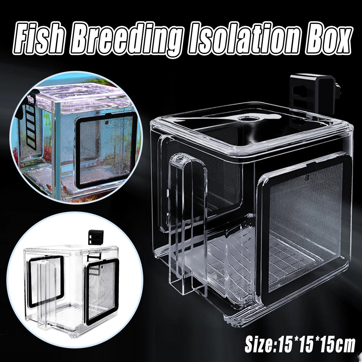 Acrylic Fish Breeding Box with Stainless Steel Mesh for Fish Isolation