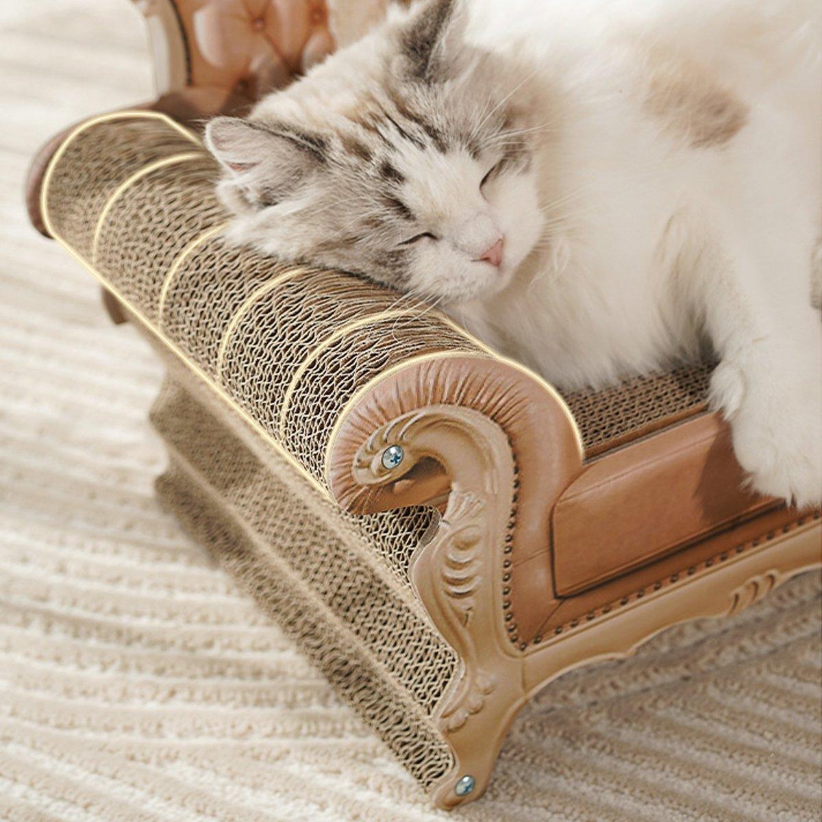 Luxury Cat Scratching Sofa Corrugated Cardboard Claw Sharpener & Cat Lounge